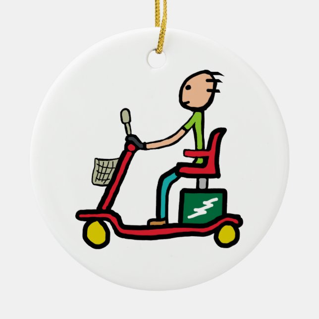 Mobility Scooter Ceramic Tree Decoration (Front)