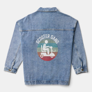 Mobility Scooter Gang Retro Vintage Moped Motorcyc Denim Jacket