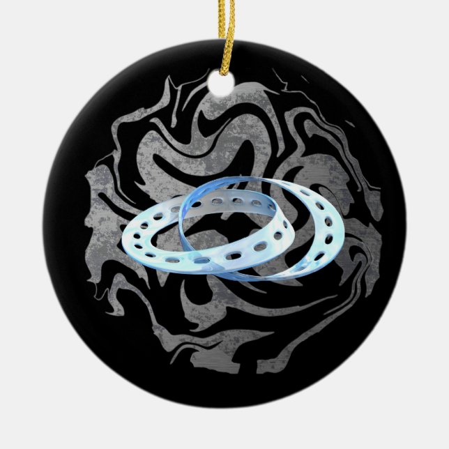 Mobius Strips Ceramic Tree Decoration (Front)