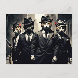 Mobster Cats   The Rat Pack Postcard