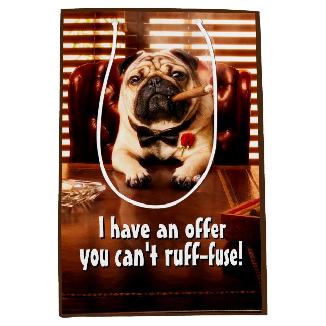 Mobster Dog Medium Gift Bag (Front)