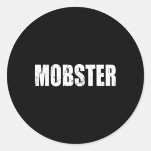 Mobster Halloween Costume Funny Cute Distressed Classic Round Sticker