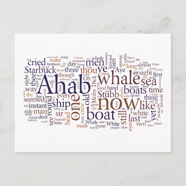 Moby Dick last chapters words postcard (Front)