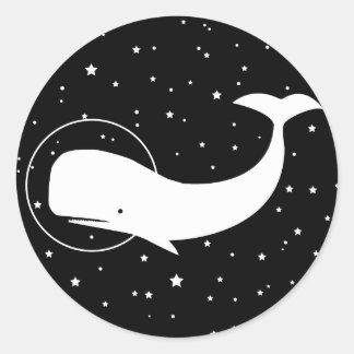 Moby in Space Classic Round Sticker