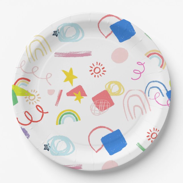 Mocapim cute chalk paper plates (Front)