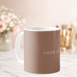 Mocca brown business logo rectangular coffee mug