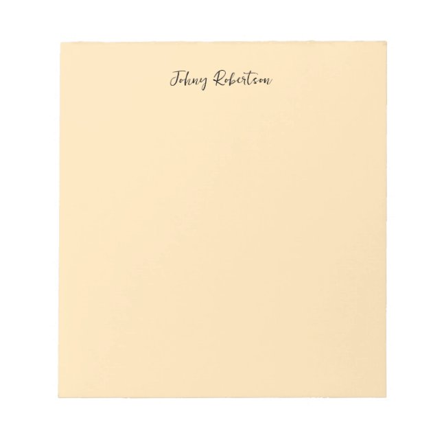 Moccasin Peachy Yellow Plain Elegant Professional Notepad (Front)