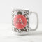 Mocha and Coral Monogrammed Damask Print