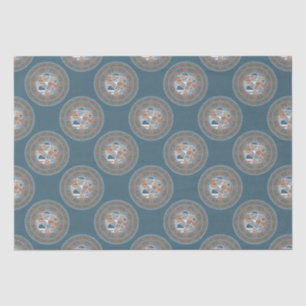 Mocha and Teal Abstract Accent Polka Dot Mandala Tissue Paper
