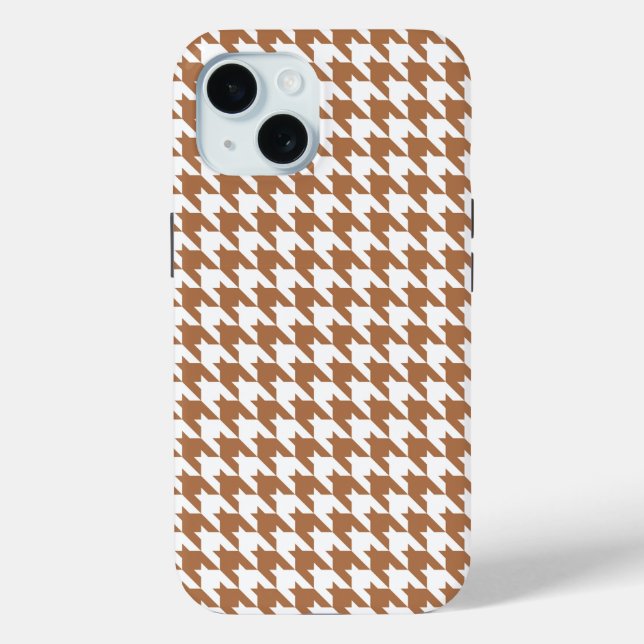 Mocha and White Houndstooth Seamless Pattern Case-Mate iPhone Case (Back)