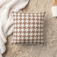 Mocha and White Houndstooth Seamless Pattern
