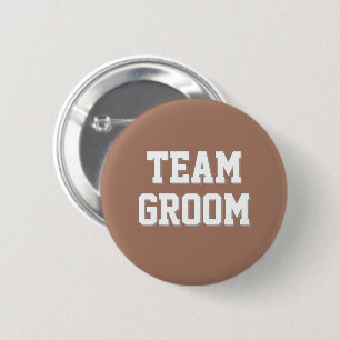 Mocha Athletic Letters Team Groom 6 Cm Round Badge