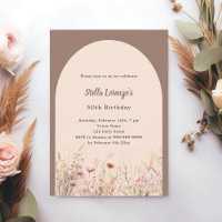 Mocha beige wildflower florals birthday