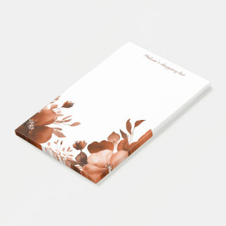 Mocha Blooms Grocery Shopping List CUSTOM Post-it Notes