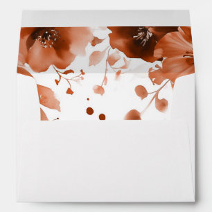 Mocha Blooms Watercolor Bridal Shower CUSTOM Envelope