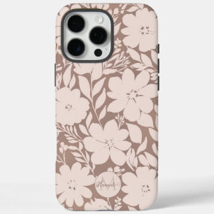 Mocha Blossom Elegance iPhone 16 Pro Max Case