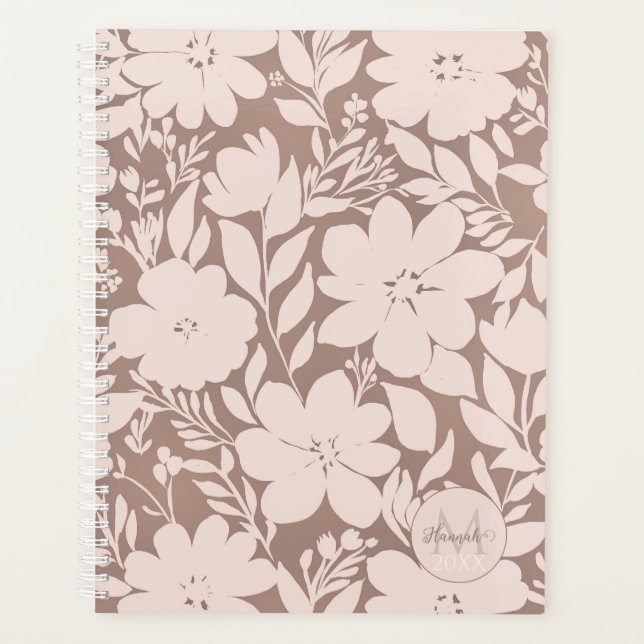 Mocha Blossom Elegance Planner (Front)