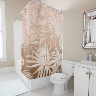 Mocha Boho Tropical  Bathroom Curtain