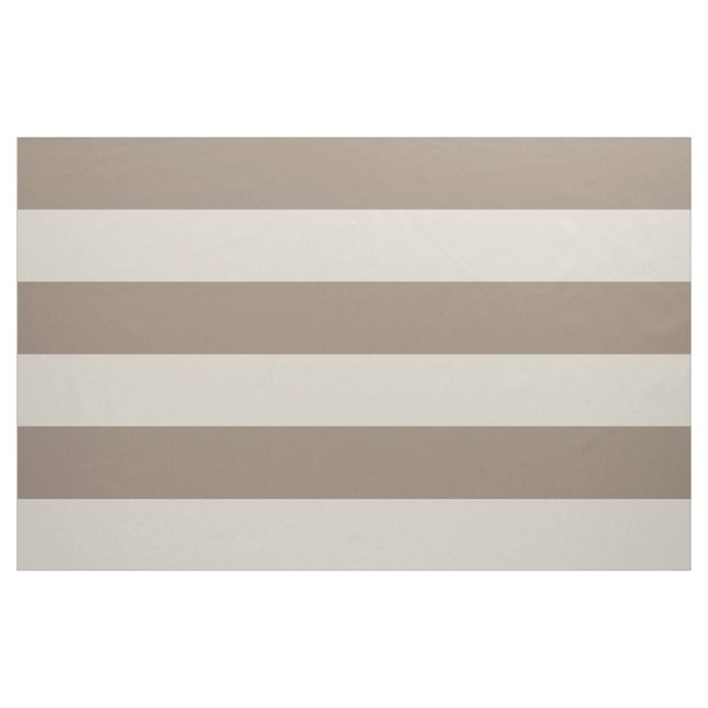 Mocha Brown and Beige Wide Stripes Large Scale Fabric (Yard)