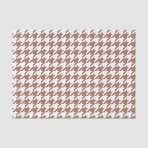 Mocha Brown and White Houndstooth Tissue Paper