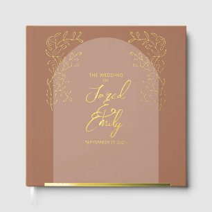 Mocha Brown Arch Wedding Guest Book