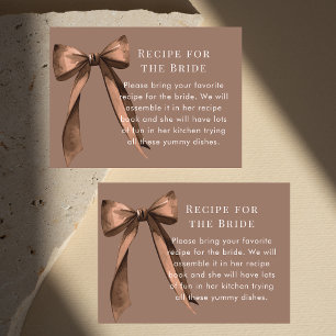 Mocha Brown Bow Recipe Request Bridal Shower Enclosure Card