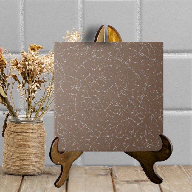 Mocha Brown Crackled Glaze Simple Modern Neutral Tile (Creator Uploaded)