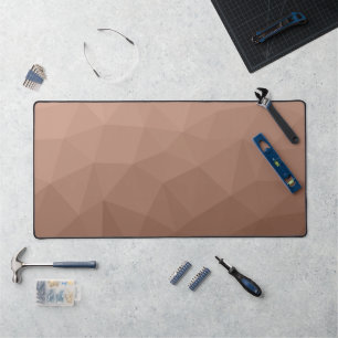 Mocha Brown geometric mesh modern pattern Desk Mat