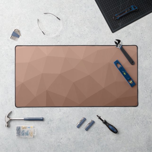 Mocha Brown geometric mesh modern pattern Desk Mat (Workstation)