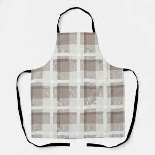 Mocha Brown Gingham buffalo plaid check Apron
