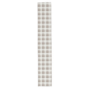 Mocha Brown Gingham buffalo plaid check Long Table Runner
