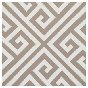 Mocha Brown Greek Key Large Scale Fabric