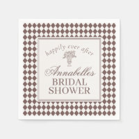Mocha Brown Harlequin Chequered Bridal Shower
