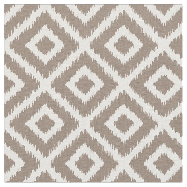 Mocha Brown Ikat Diamonds Fabric (Close Up)