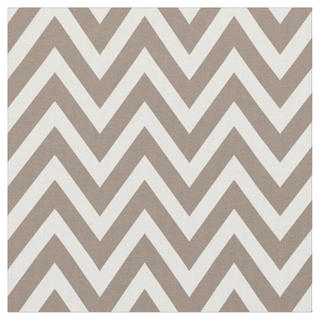 Mocha Brown Modern Chevron Stripes Fabric (Close Up)