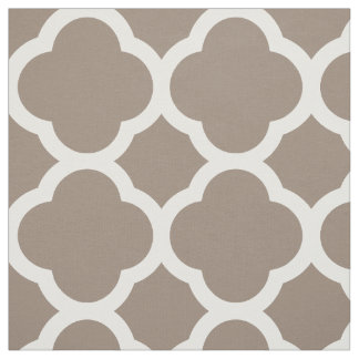 Mocha Brown Modern Quatrefoil Large Scale Fabric