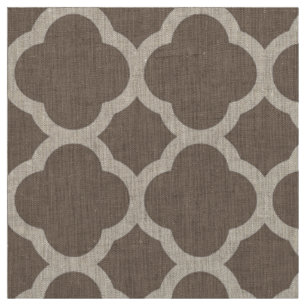 Mocha Brown Modern Quatrefoil Large Scale Fabric