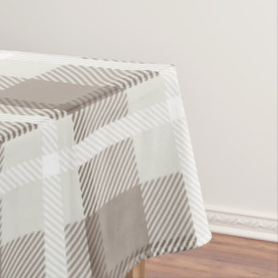 Mocha Brown Moroccan buffalo plaid check  Tablecloth
