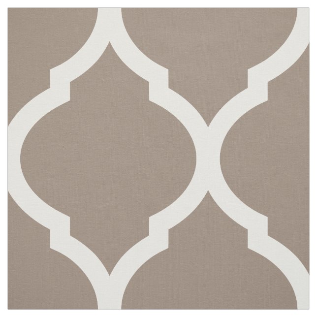 Mocha Brown Moroccan Quatrefoil Large Scale Fabric (Swatch)