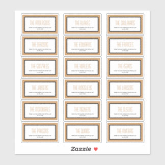 Mocha brown rectangular frame individual labels