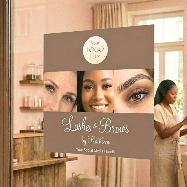 Mocha Brown Script Logo Photo Lashes Brows Studio (Creator Uploaded)