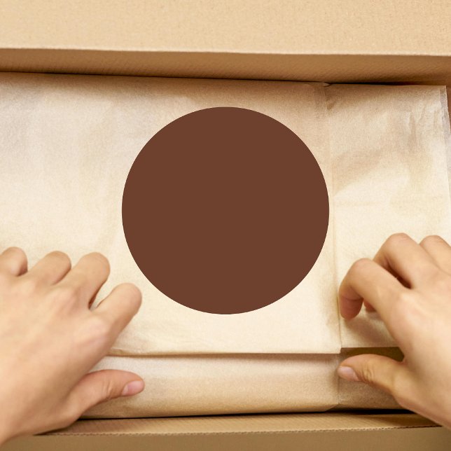 Mocha Brown Solid Colour | Classic | Elegant Classic Round Sticker (Creator Uploaded)