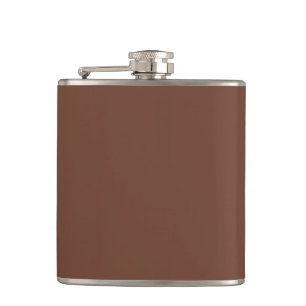 Mocha Brown Solid Colour   Classic   Elegant Hip Flask