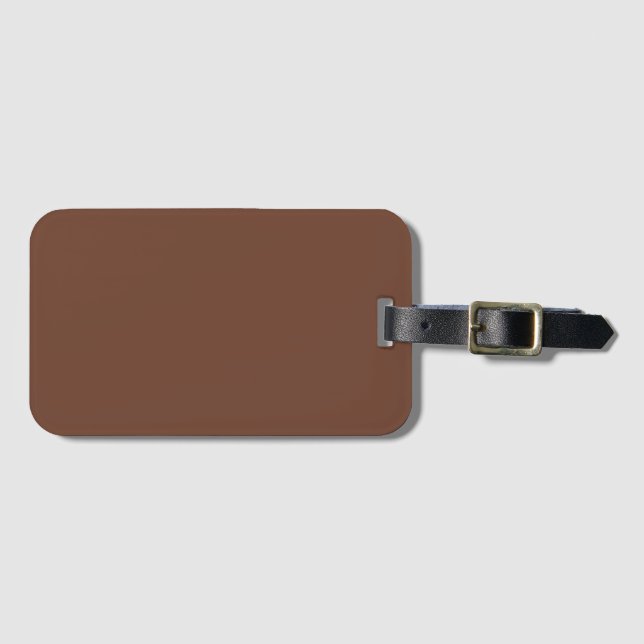 Mocha Brown Solid Colour | Classic | Elegant Luggage Tag (Front Horizontal)