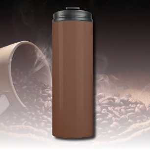 Mocha Brown Solid Colour   Classic   Elegant Thermal Tumbler