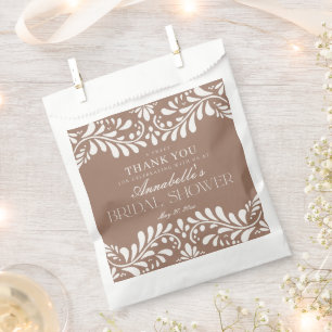 Mocha Brown Talavera Fiesta Bridal Shower Dessert Favour Bags