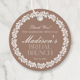 Mocha Brown Talavera Spanish Fiesta Bridal Brunch Favour Tags