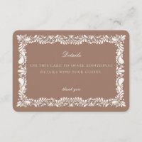 Mocha Brown Talavera Tile Details Card Insert