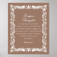 Mocha Brown Talavera Tile Diaper Thoughts Shower