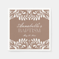 Mocha Brown Talavera Tile Fiesta Baptism